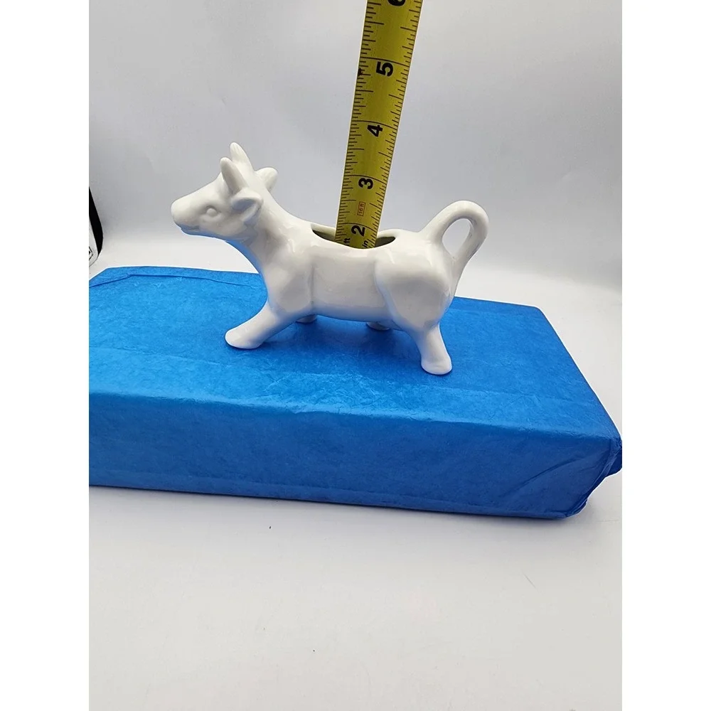 Pier 1 Imports White Porcelain Cow‎ Creamer Farmhouse Pitcher Glossy Finish